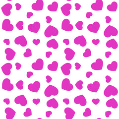 White hearts on pink background. Seamless vector romantic love valentine pattern. For fabric, textile, design, cover, banner.
