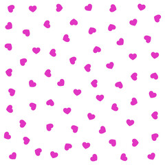 White hearts on pink background. Seamless vector romantic love valentine pattern. For fabric, textile, design, cover, banner.