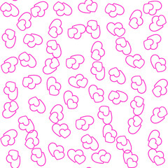 White hearts on pink background. Seamless vector romantic love valentine pattern. For fabric, textile, design, cover, banner.