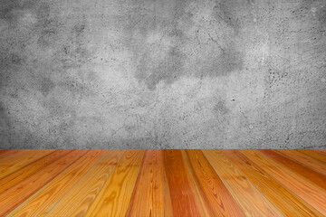 empty concrete wall with wooden floor room interior