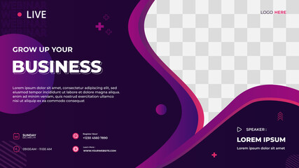 Dark purple liquid background. Suitable for web banner, business webinar, marketing webinar, Online class, landing page and many more