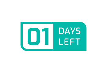 1 Days Left banner on white background, 1 Days Left to Go