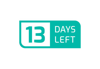 13 Days Left banner on white background, 13 Days Left to Go