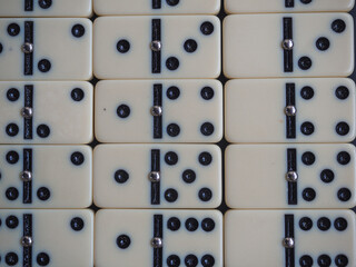 Domino background. Concept strategy. Cause and effect