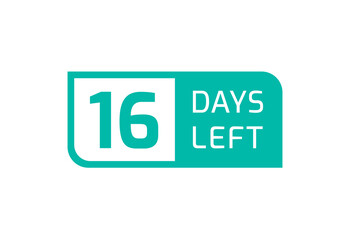 16 Days Left banner on white background, 16 Days Left to Go