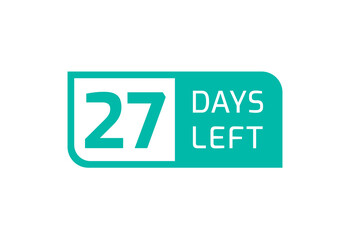 27 Days Left banner on white background, 27 Days Left to Go