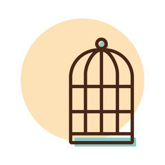 Empty bird cage vector icon. Pet animal sign