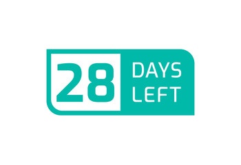 28 Days Left banner on white background, 28 Days Left to Go