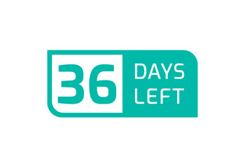 36 Days Left banner on white background, 36 Days Left to Go