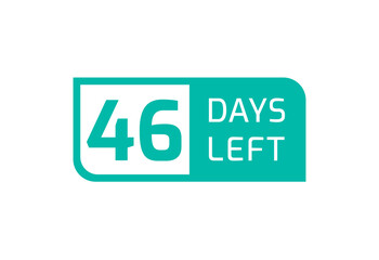 46 Days Left banner on white background, 46 Days Left to Go