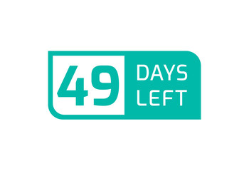49 Days Left banner on white background, 49 Days Left to Go