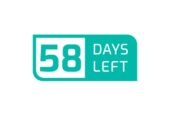58 Days Left banner on white background, 58 Days Left to Go