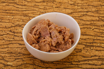 Canned tuna fillet for salad