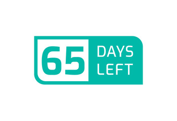 65 Days Left banner on white background, 65 Days Left to Go