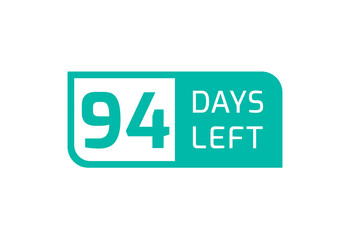 94 Days Left banner on white background, 94 Days Left to Go