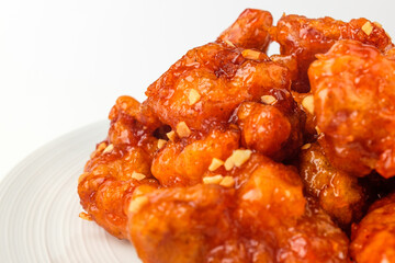 Fried chicken seasoning on white background