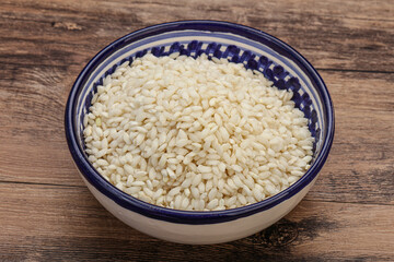 Raw arborio rice for Risotto