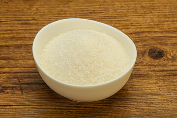 White sugar in the bowl