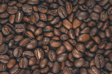 Background of roasted coffee beans