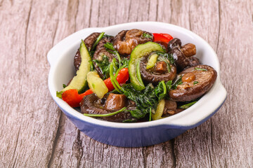 Marinated shiitake mushrooms with herbs