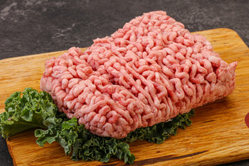 Raw pork minced meat for cooking