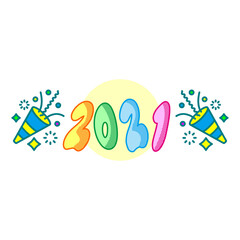 New Year 2021. Happy new year 2021 vector. Number 2021 in the modern concept.