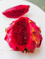 dragon fruit on white background