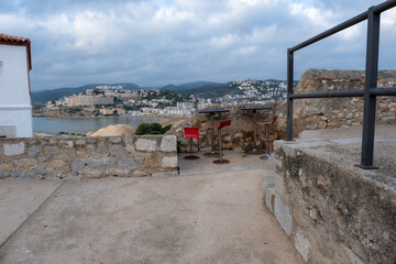 Picturesque corners of the empty Pe&ntilde;&iacute;scola castle in November