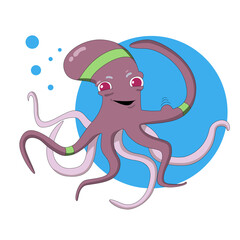 Strong octopus with wristband and headband gym