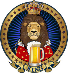 King Lion and beer © omnipotent
