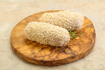 Raw chicken cutlet for roast