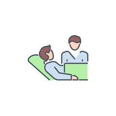 avoid contact with infected and sick people single line icon isolated on white. outline symbol Prevention contact infection Coronavirus Covid 19 banner. Stop virus spread element with editable Stroke