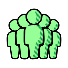 Team group vector icon. Corporate team working filled flat sign for mobile concept and web design.