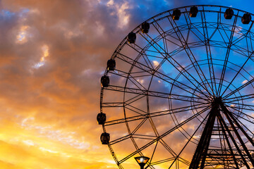 Ferris wheel at sunset