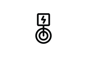 Architecture Outline Icon - Electric Cable
