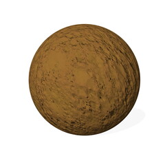 Brown chocolate mouss sphere with little shadow isolated in white background - 3D render