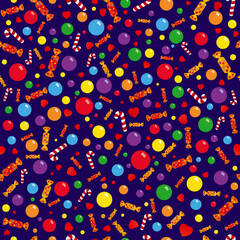 Christmas decorations, holiday seamless pattern. Vector illustration with a clipping mask.