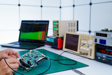 Naklejka premium Repair of consumer electronics in the service center