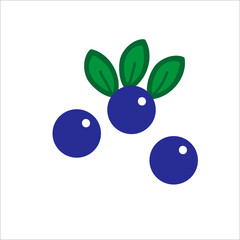 Ripe blueberry, vector flat illustration