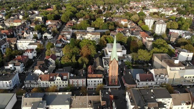 Herne city, Germany. Aerial view, urban architecture.