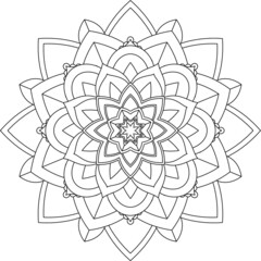 Easy Mandala coloring book simple and basic for beginners, seniors and children. Set of Mehndi flower pattern for Henna drawing and tattoo. Decoration in ethnic oriental, Indian style.