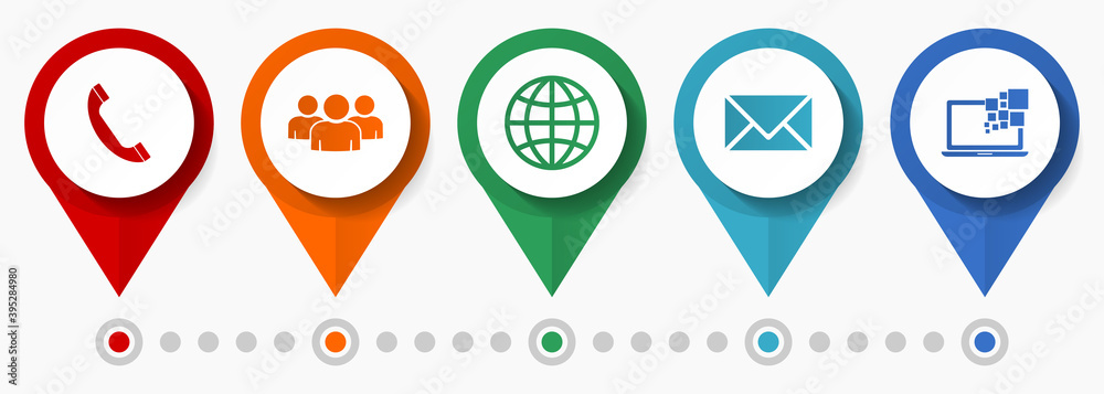 Poster set of flat design internet concept vector icons