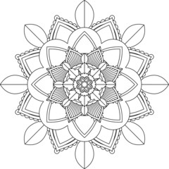 Easy Mandala coloring book simple and basic for beginners, seniors and children. Set of Mehndi flower pattern for Henna drawing and tattoo. Decoration in ethnic oriental, Indian style.