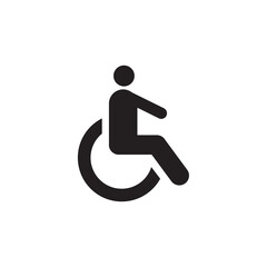 Dissability care logo design with people on wheel chair template
