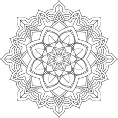 Easy Mandala coloring book simple and basic for beginners, seniors and children. Set of Mehndi flower pattern for Henna drawing and tattoo. Decoration in ethnic oriental, Indian style.