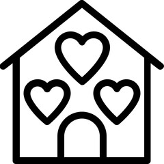 
Love Home Vector Line Icon
