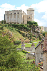 medieval castle in falaise in normandy (france)