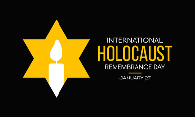 Vector illustration on the theme of International day of commemoration in memory of the victims of the Holocaust, observed each year on January 27 across the globe. - obrazy, fototapety, plakaty