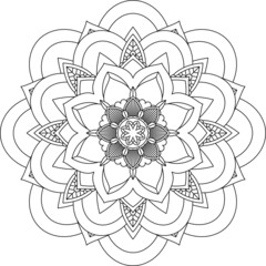 Easy Mandala coloring book simple and basic for beginners, seniors and children. Set of Mehndi flower pattern for Henna drawing and tattoo. Decoration in ethnic oriental, Indian style.