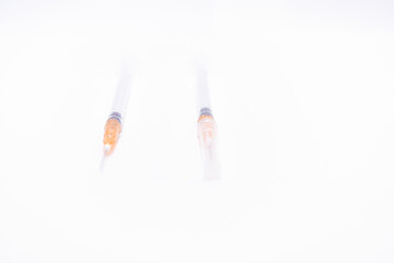 Syringes on the table